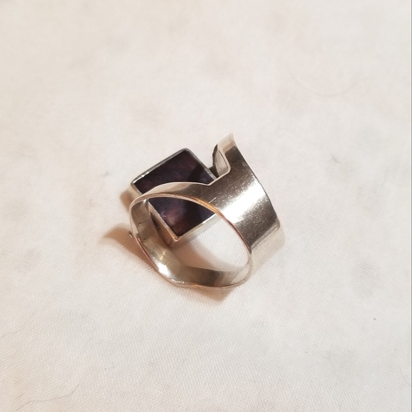 VTG FLIP RING Hand Crafted Sterling Lapis & Sodalite - Picture 6 of 8